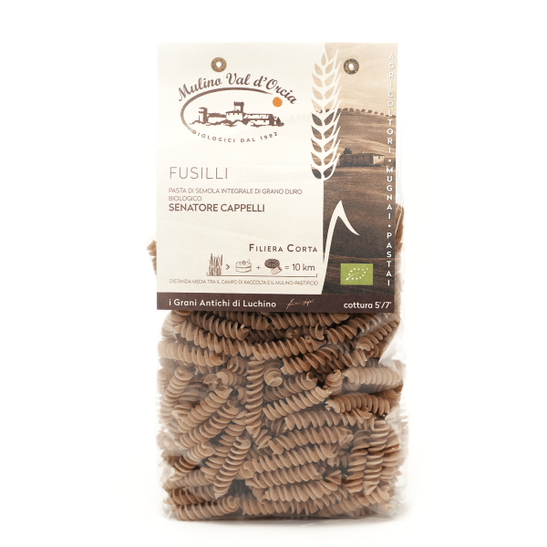 Semolínová celozrnná cestovina Fusilli BIO 500g